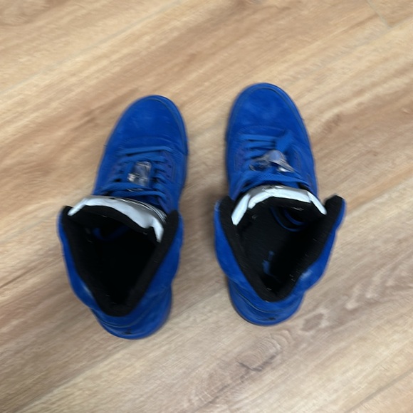 Jordan 5 retro blue suede tennis shoes - Picture 6 of 8